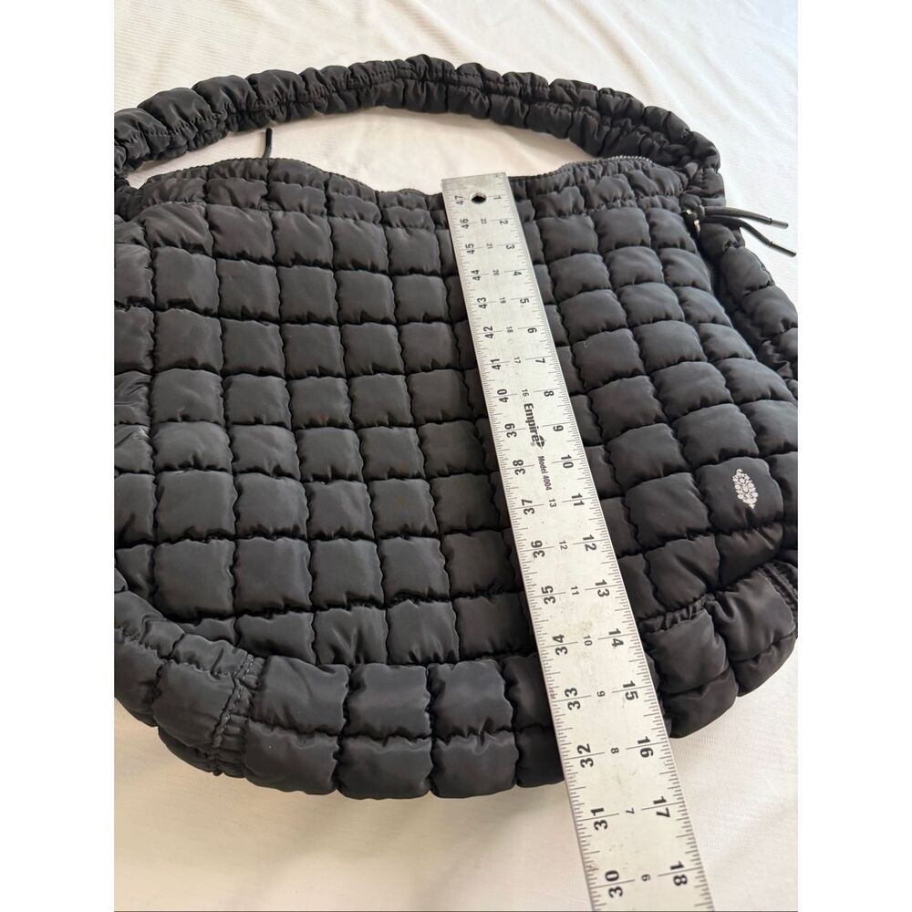 Free People Movement Black Quilted Purse Handbag Hobo Bag Tote - Picture 4 of 8
